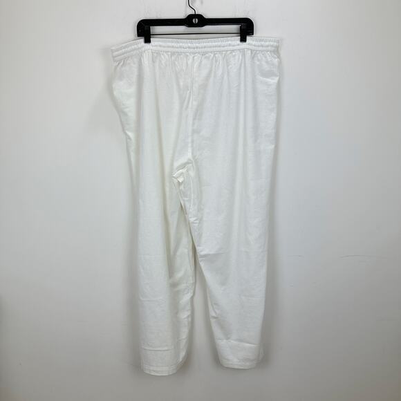 J.Crew Linen Blend Slim Wide Leg Drawstring Pant Pockets Relaxed White US 20 NWT - Picture 9 of 13